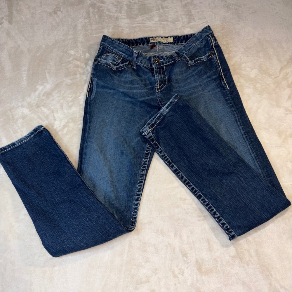 BKE Kate Skinny Jeans Womens 29x33.5 Dark Wash Stretch Distressed Denim